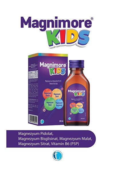 Magnimore Kids Magnesium 200 ml Pidolat Bisglycinat Citrate Malate Vitamin B6 (P5P)