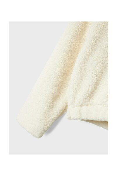 Name it NKFODETTE LS TEDDY PULLOVER WH PS - Mikina Teddy Pullover s kapucí