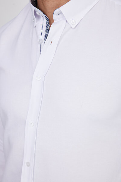 Tudors Ανδρικό πουκάμισο μακρυμάνικο με κουμπιά από βαμβακερό Easy Iron μασίφ