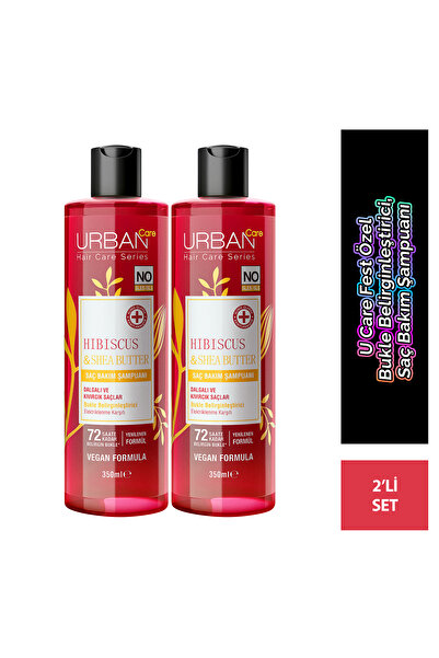 Urban Care Hibiscus&Shea Butter Kıvırcık Dalgalı Saçlar Bukle Belirginleştirici Bakım Şampuanı 350ml-veganx2
