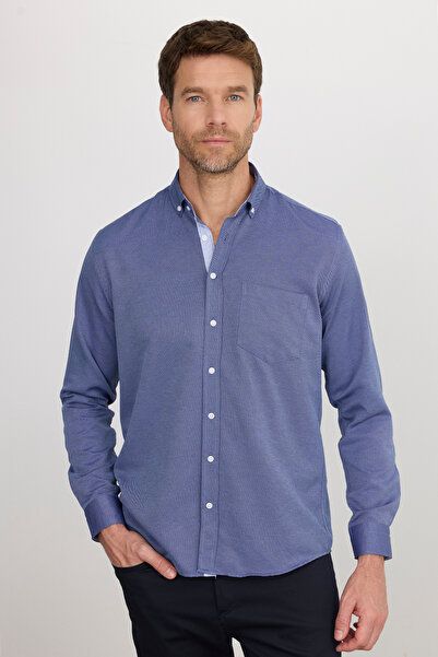 Tudors Erkek Regular Fit Klasik Kesim Düğmeli Yaka Pamuklu Kolay Ütü Oxford D...