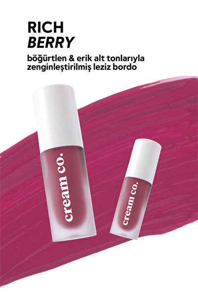 Cream Co. Allık Ruj Göz Farı Glow Tint Rich Berry | Nemlendirici Makyaj | 502 Bordo | Hyaluronik Asit Peptit