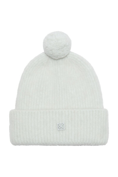 Calvin Klein Emblem Brushed Pompom Beanie