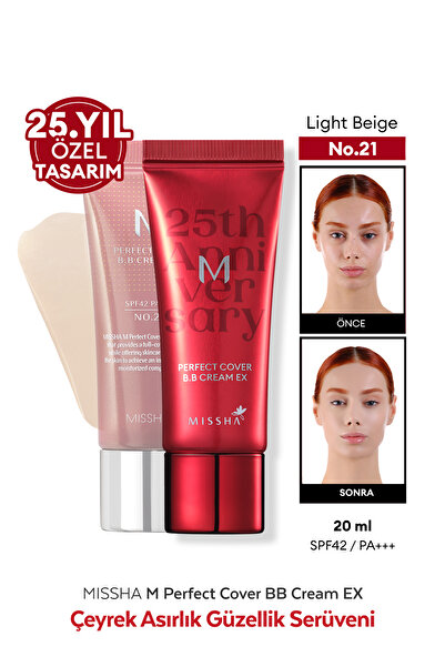 Missha Mükemmel Kapatıcılık Sunan Çok Fonksiyonlu M Perfect Cover BB Cream Ex SPF42/PA+++ No.21 (20ml)