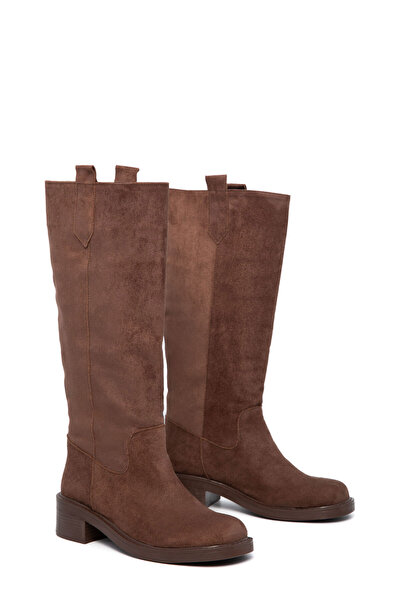 SOHO Γυναικείες μπότες καφέ σουέντ 21111