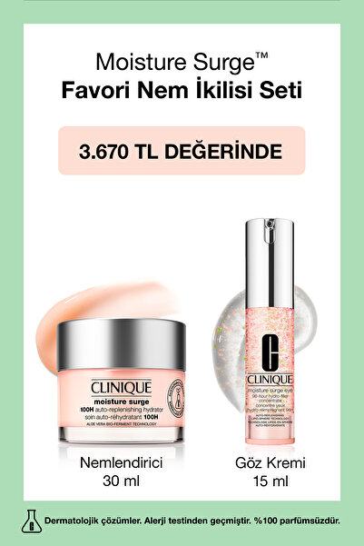 Clinique Moisture Surge™ Favori Nem İkilisi Seti - Nemlendirici Yüz Kremi 30 ml + Göz Kremi 15 ml