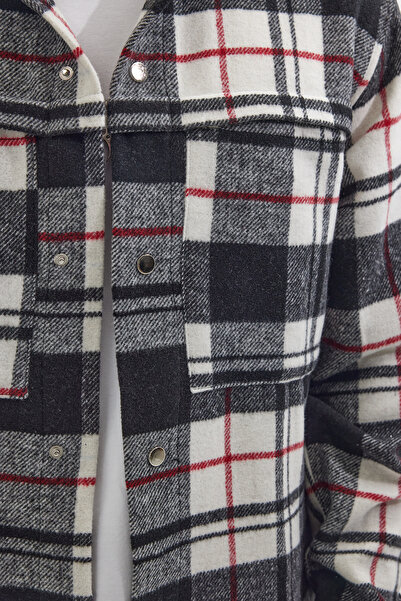 Tudors Relax Fit Uzun Kollu Armalı Tek Cepli Çıtçıtlı Kışlık Oduncu Erkek Gömlek