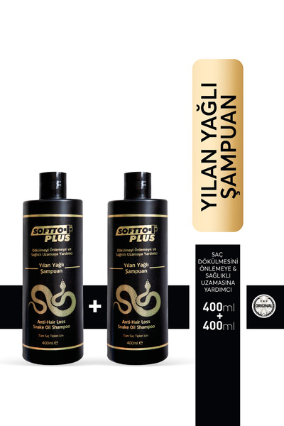 Softto Plus 2'li Dökülme Karşıtı Yılan Yağlı Şampuan 400 Ml+400 Ml
