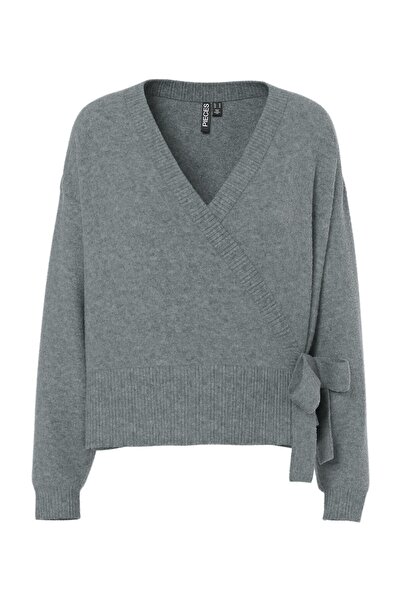 PIECES PCMALOU LS WRAP KNIT STRICKJACKE NOOS BC