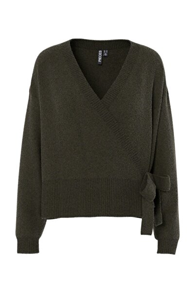 PIECES PCMALOU LS WRAP KNIT STRICKJACKE NOOS BC