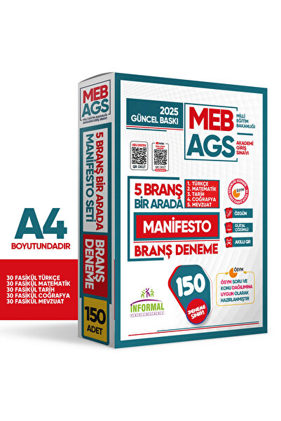 İnformal Yayınları 2025 MEB AGS TÜRKÇE-MATEMATİK-TARİH-COĞRAFYA-MEVZUAT Manif...