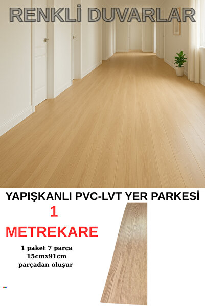 Renkli Duvarlar 1 m2 Kendinden Yapışkanlı Silinebilir Desenli LVT PVC Esnek Z...