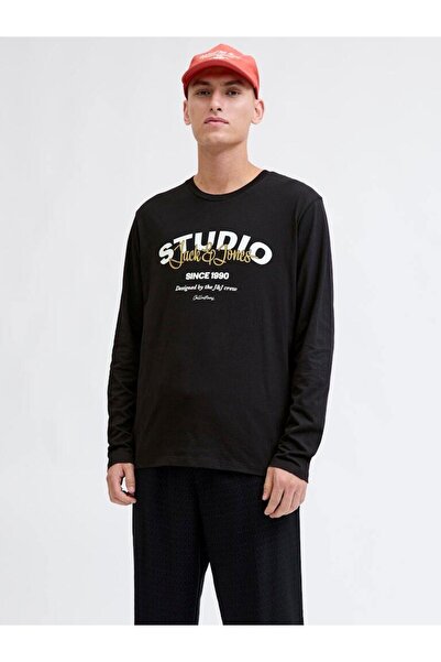 Jack & Jones تي شيرت رجالي دائري محبوك