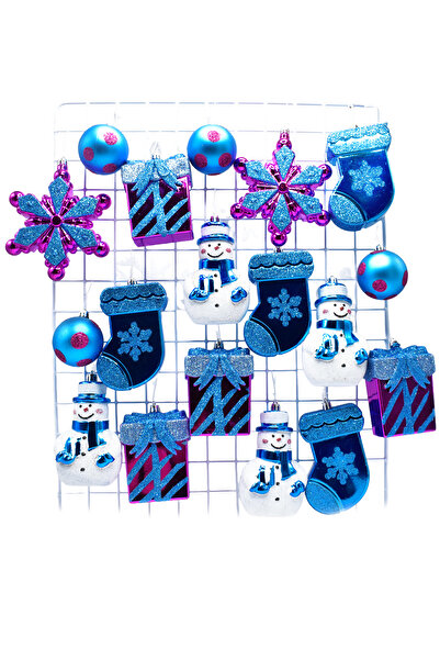 Waldern Premium Collection Σετ 18 Χριστουγεννιάτικων Στολιδιών Μικτό Σετ Χριστουγεννιάτικων Στολιδιών με Ασημί Φινίρισμα