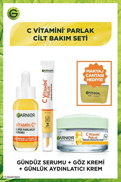 Garnier C Vitamin Serum(Niasinamid+Salisilik Asit)+Göz Kremi(Niasinamid+Kafein+Aydınlatıcı Nemlendirici Krem