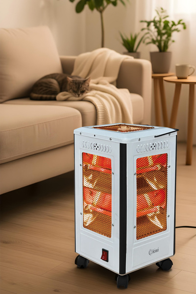 Kiwi KHT-8407 Quartz Isıtıcı | 5 Yönlü Isıtma & Enerji Tasarruflu Kuvars Tüp & Taşınabilir Tasarım