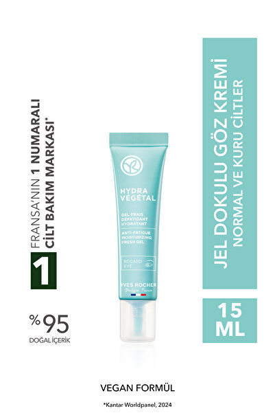 Yves Rocher Normal-Kuru Cilt,Aloe Vera&Escin,Jel Dokulu Göz Kremi-Hydra Vegetal Bitkisel Nemlendirici Bakım-15ml