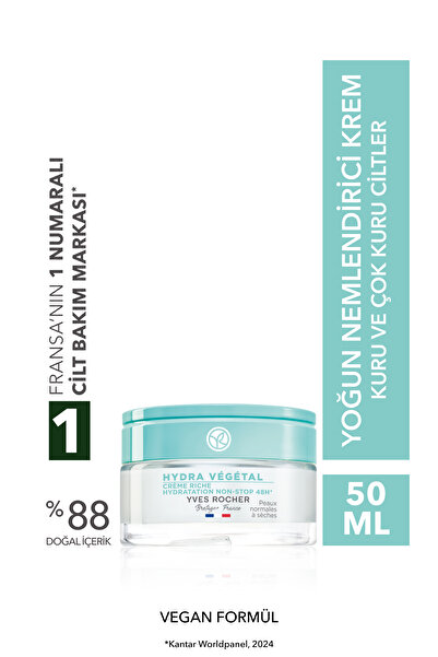 Yves Rocher Çok Kuru Cilt, Aloe Vera&Üre&Shea, Yoğun Krem-Hydra Vegetal Bitkisel Nemlendirici Bakım-50ml