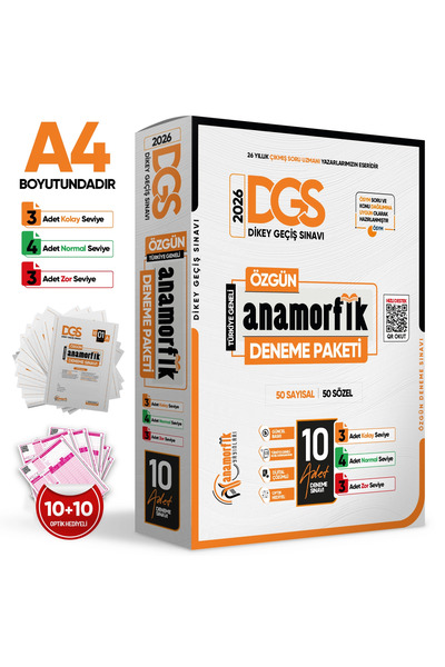 İnformal Yayınları 2026 DGS Anamorfik Yayınları 10lu Deneme Paketi  Özgün Yeni Nesil Türkiye Geneli Dijital Çözümlü