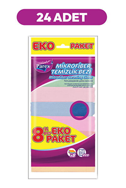 Parex Mikrofiber 8'li Temizlik Bezi 24 Paket