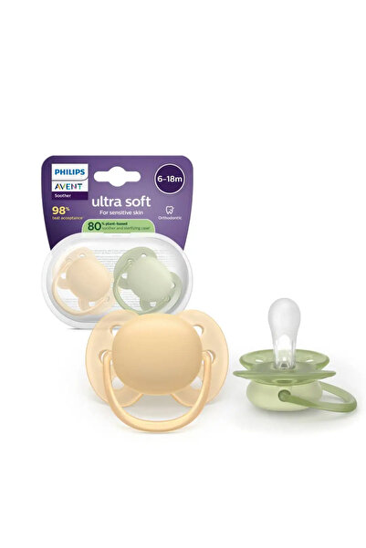 Philips Avent Set of 2 Philips Avent Ultra Soft pacifiers SCF091/45, with flexible disc, BPA free, 6-18 months