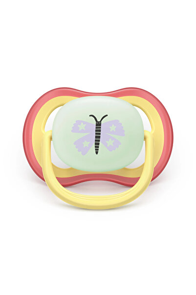 Philips Avent Set of 2 Philips Avent Ultra Air pacifiers SCF376/25, orthodontic, BPA-free, 0-6 months, phosphorescent button
