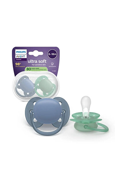 Philips Avent 2 db szett Philips Avent Ultra Soft SCF091/42, cu discibil, fogszabályozás, fara BPA, 0-6 luni