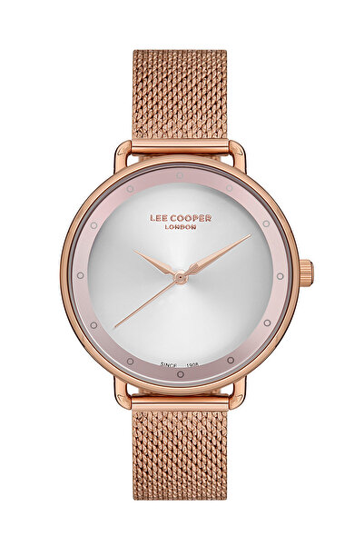 Lee Cooper Kadın Saati, Gümüş Kadran, Rose Kasa, Rose Kordon, Quartz, 3ATM, Lc07123.430
