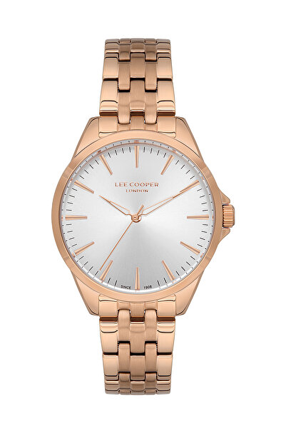 Lee Cooper ساعة نسائية، مينا فضي، علبة وردية، سوار وردي، كوارتز، 3ATM، Lc07120.430