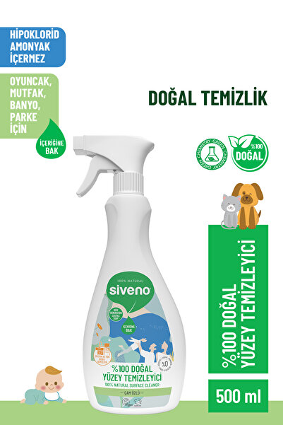 Siveno %100 Doğal Yüzey Temizleyici Bitkisel Leke Çıkarıcı Arındırıcı Mermer Fayans Ahşap Yüzeyler 500 ml