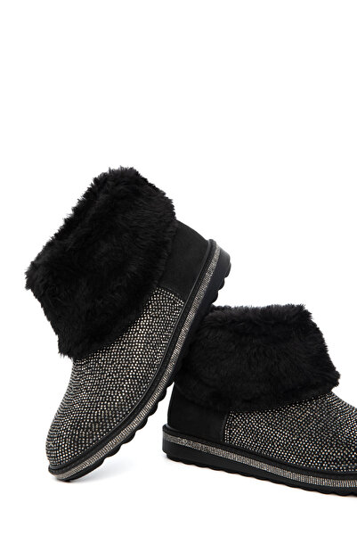 SOHO Cizme și ghete pentru femei din piele intoarsa neagra-platină 21165