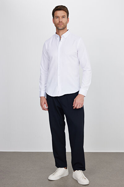 Tudors Ανδρικό πουκάμισο μακρυμάνικο με κουμπιά από βαμβακερό Easy Iron μασίφ