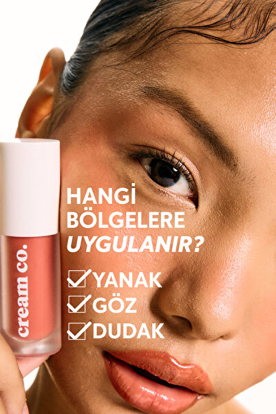 Cream Co. Allık Ruj Göz Farı Glow Tint Warm Peach | Nemlendirici Makyaj | 503 Şeftali | Hyaluronik Asit Peptit