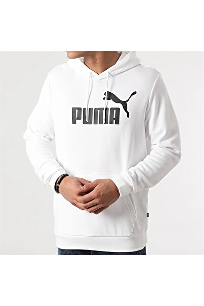 Puma Мъжки суитшърт с качулка Ess Big Logo - бял - 586688 02