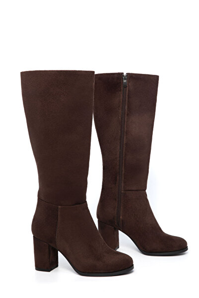 SOHO Γυναικείες μπότες καφέ σουέντ 17548