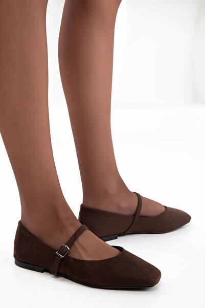 SOHO Braune Wildleder-Ballerinas für Damen 20842