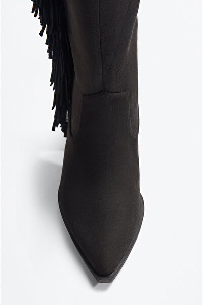 LEFTIES Dámské kovbojské boty s koženými třásněmi