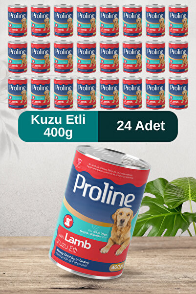 Pro Line Kuzu Etli Sos İçinde Et Parçacıklı Köpek Konservesi 400g x 24 Adet