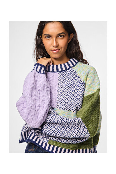 PIECES Πλεκτό μπλουζάκι με ψηλό λαιμό PCREMIX LS