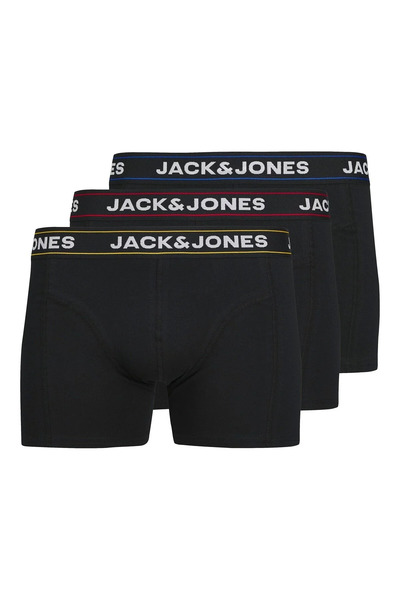 Jack & Jones JACK JONES Erkek 3 lü Siyah Renkli Kemer Pamuklu Boxer 12286183