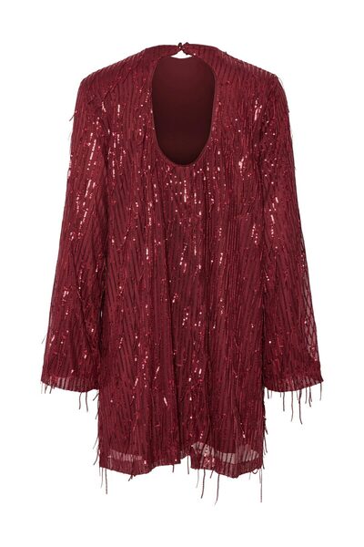 YAS. Yaslantra Ls Sequin Fringe Dress - Show