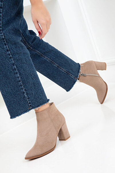 SOHO Nerzfarbene Wildlederstiefel und Stiefeletten für Damen 17518