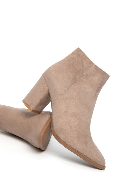 SOHO Nerzfarbene Wildlederstiefel und Stiefeletten für Damen 17518