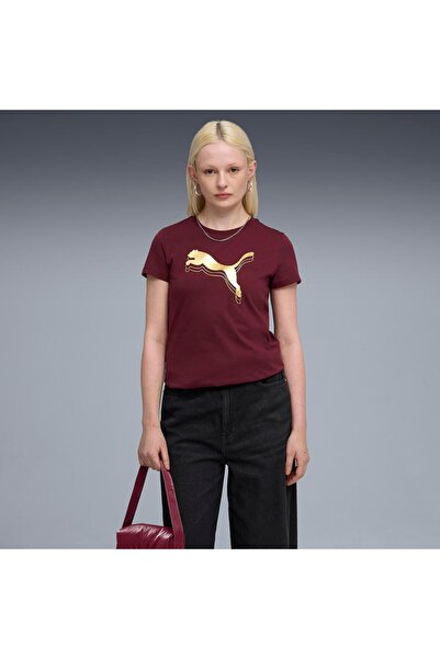 Puma ESS METALLIC Tee Ruby Shimmer-metallic g