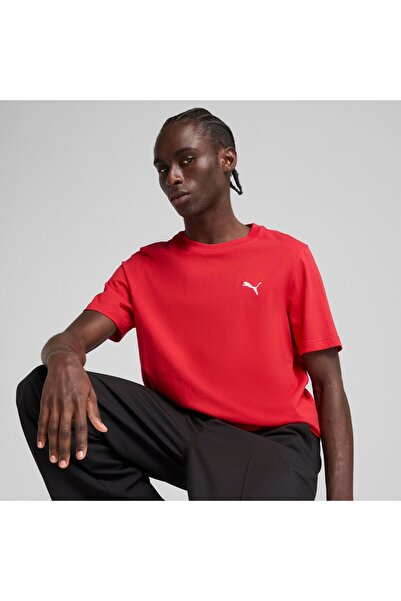 Puma تي شيرت بشعار صغير من ESS - أحمر طوال الوقت
