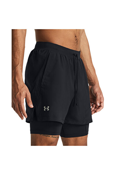 Under Armour Launch 5inch 2-in-1 Erkek Siyah Koşu Şortu
