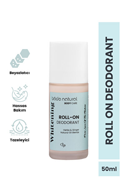 Bade Natural Doğal Roll On Beyazlatıcı Ter Kokusu Önleyici Koltuk Altı Deodorant %100 Doğal ve Vegan 50 ml