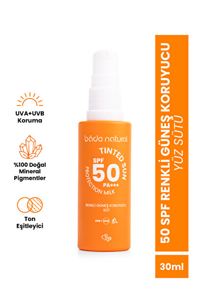 Bade Natural 50 Spf Renkli Güneş Koruyucu Süt 30 ml