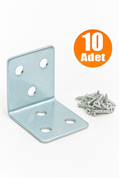 Badem10 Mobilya Eşya Dolap Deprem Sabitleyici Köşebent Bağlantı Aparatı L Demiri Gönye 35x35x30 Mm 10 Adet
