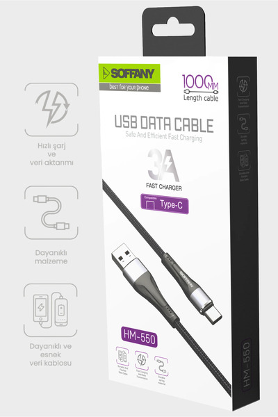 Soffany Hm-550 Usb To Type-c Kablo